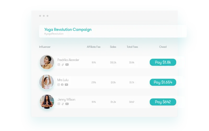 Track sales and pay affiliates