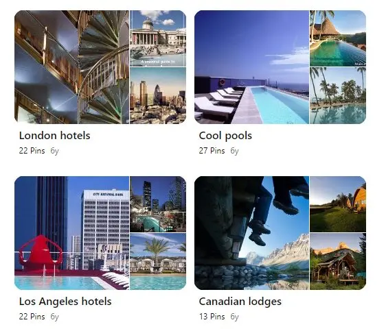 Booking.com Pinterest account 