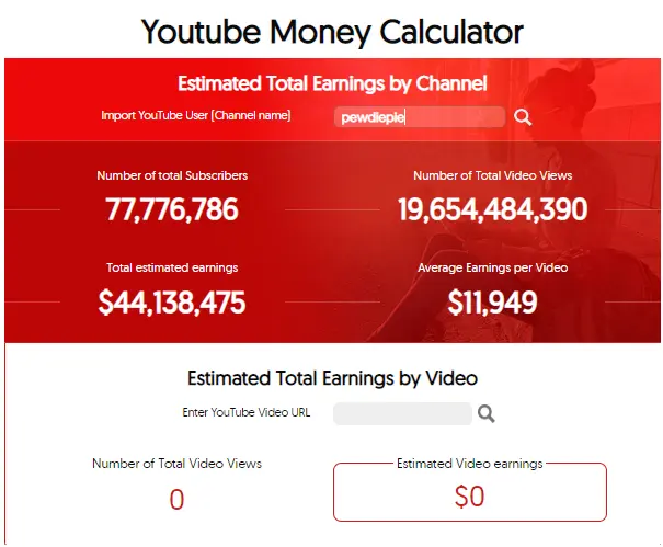 YouTube Money Calculator