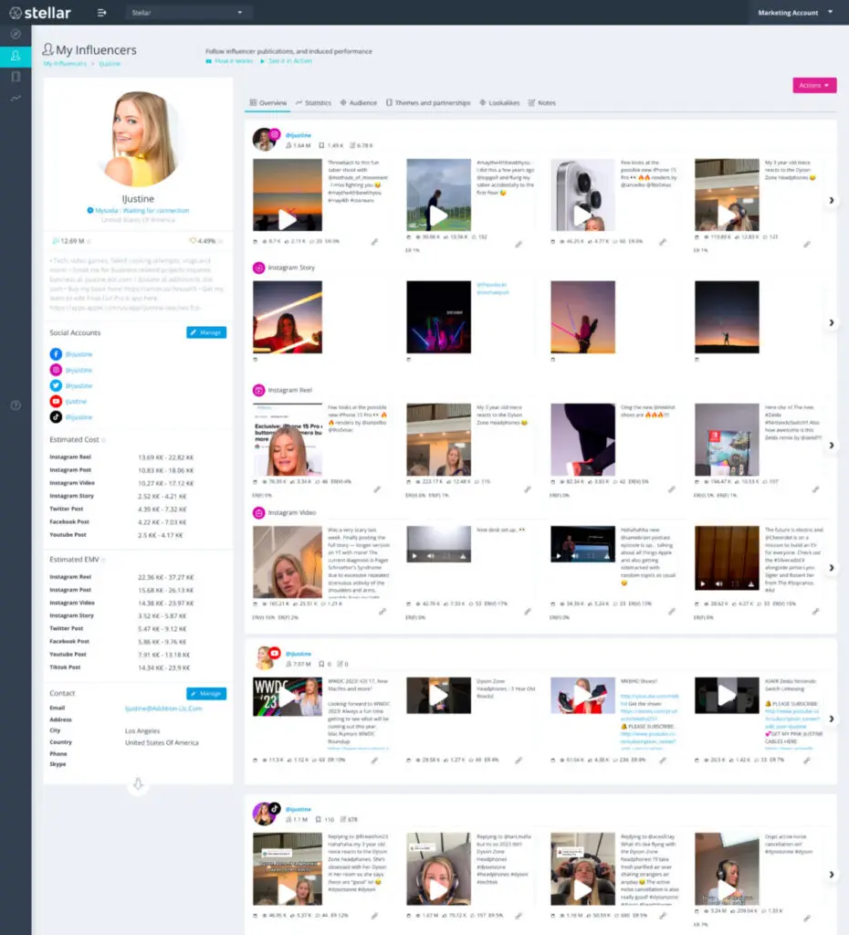 influencer profile Stellar