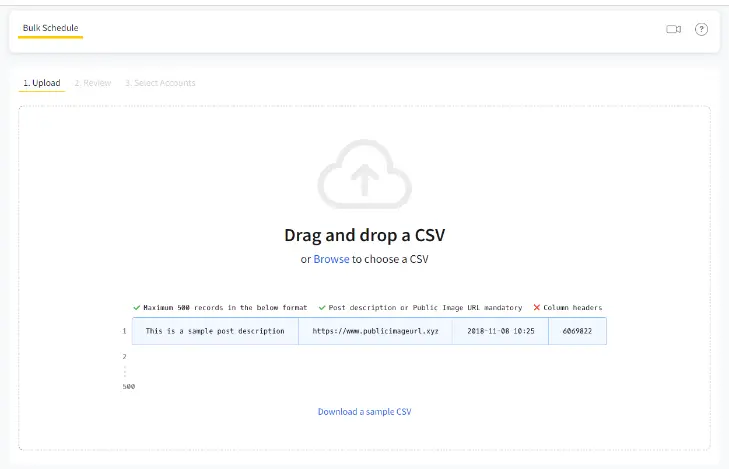 SocialPilot Bulk Schedule tool