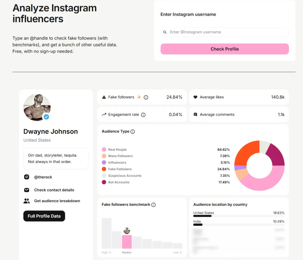 Modash Fake Followers Checker