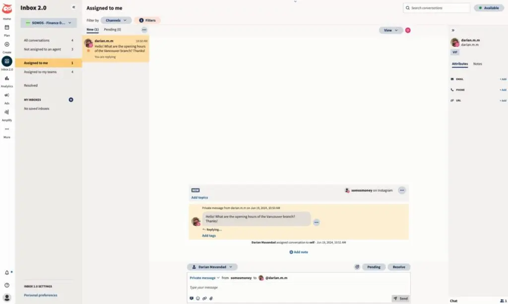 New UI for Hootsuite Inbox 2.0