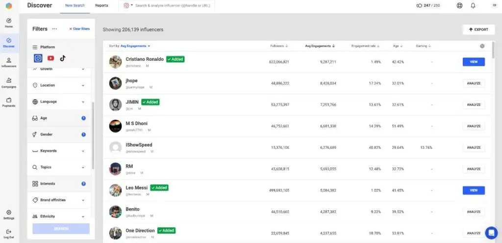 Brandwatch Discover tool