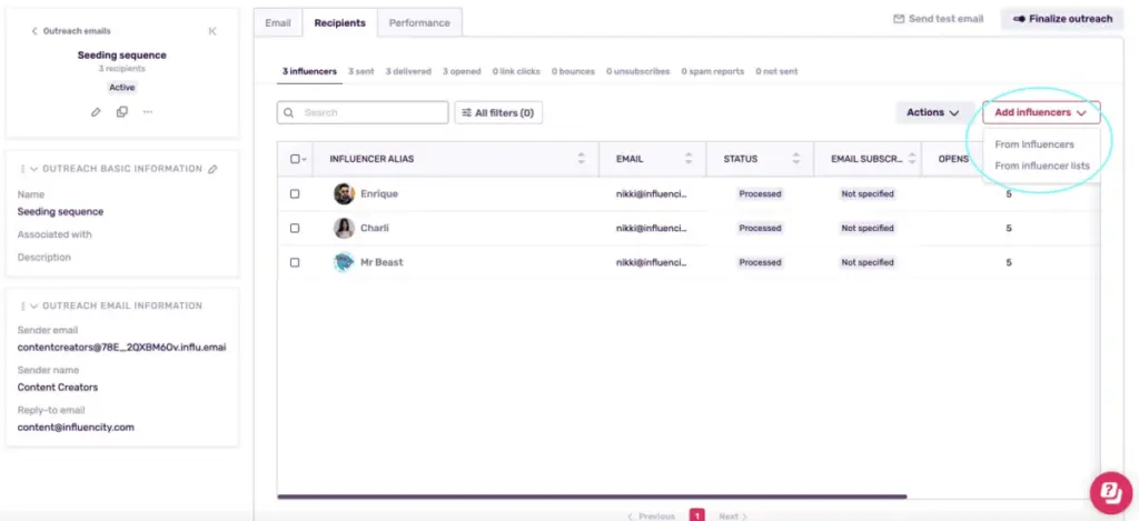 Influencity tool