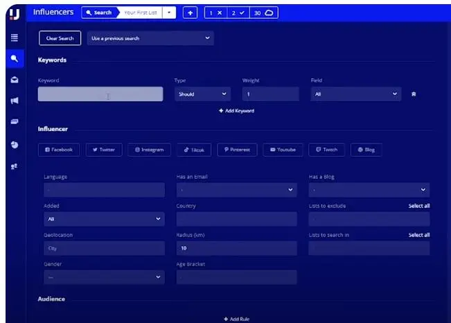 Upfluence influencer discover tool