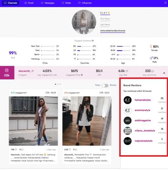 Upfluence Brand tool