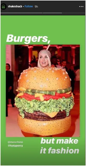Katy Perry burger costume