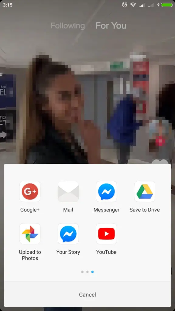 TikTok Save Video option