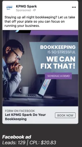 KPMG Spark Facebook ad
