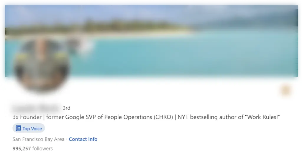 LinkedIn Headline Laszlo Bock