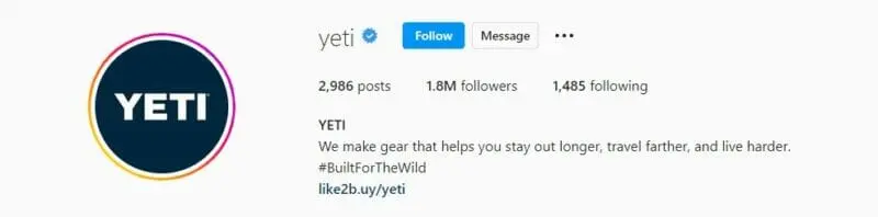 yeti instagram profile