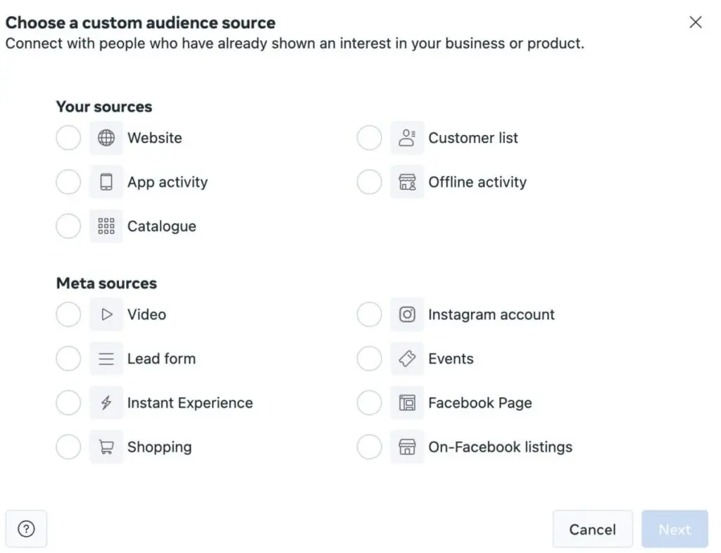 Custom Audiences Facebook