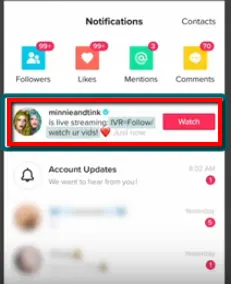notifications tiktok
