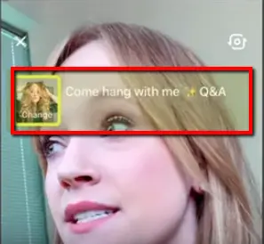 TikTok "Change" option