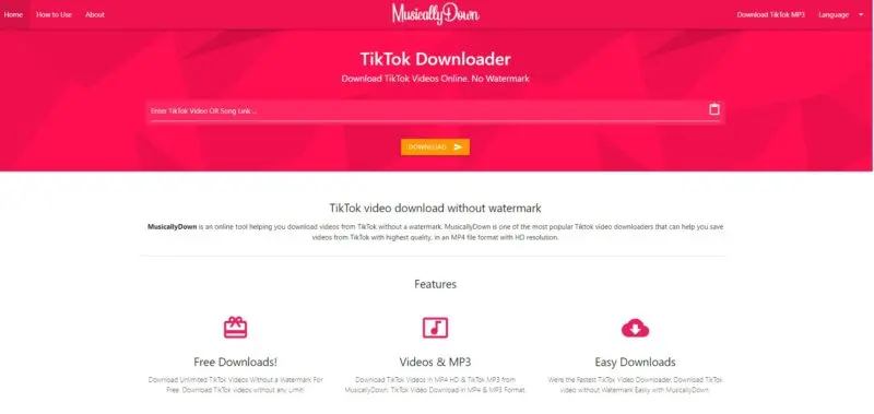 Musicallydown Tiktok videos downloader