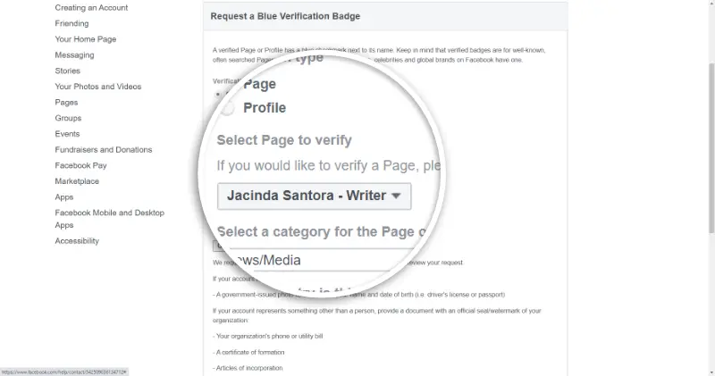 Page Profile Facebook