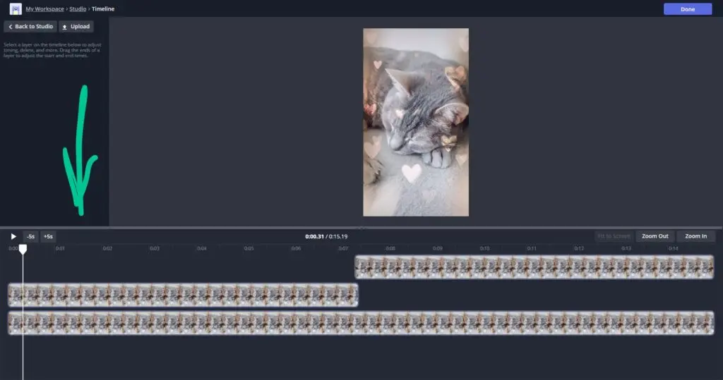 Open Timeline button