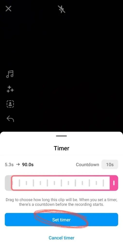 Instagram Timer Feature