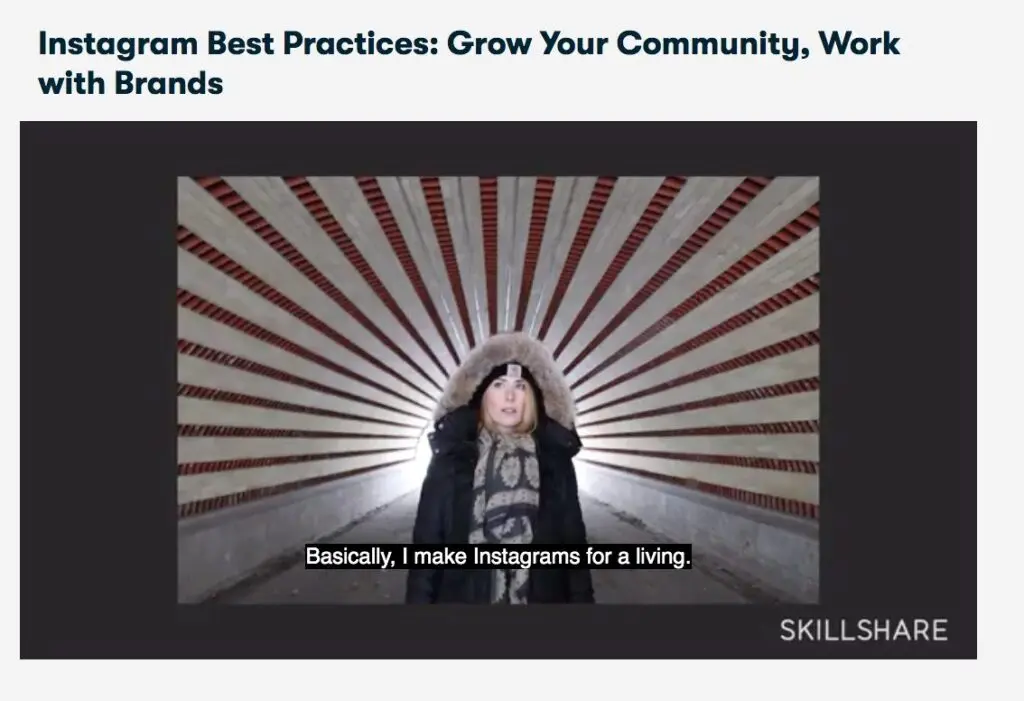 Instagram Best Practices skillshare course