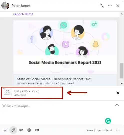 Attach Files linkedin