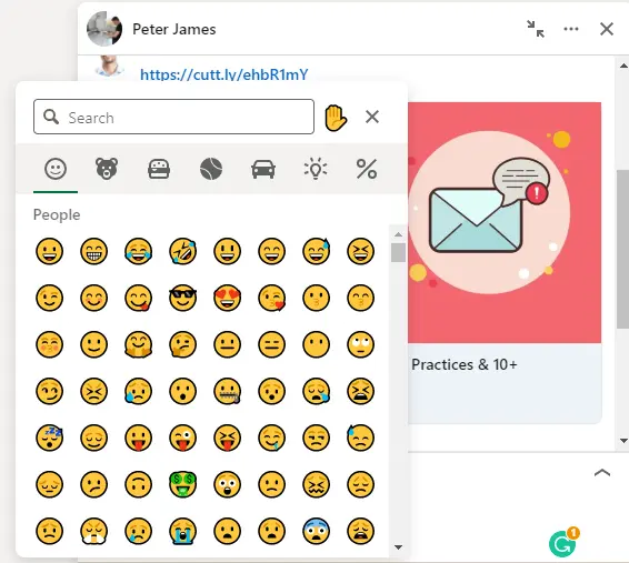 exapmle of linkedin Emojis