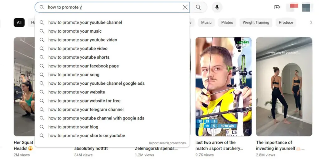 YouTube keywords