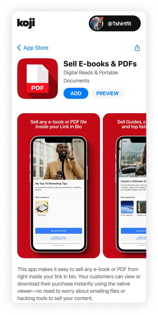 koji sell a book app
