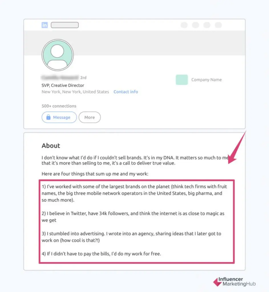 LinkedIn About Section Experience