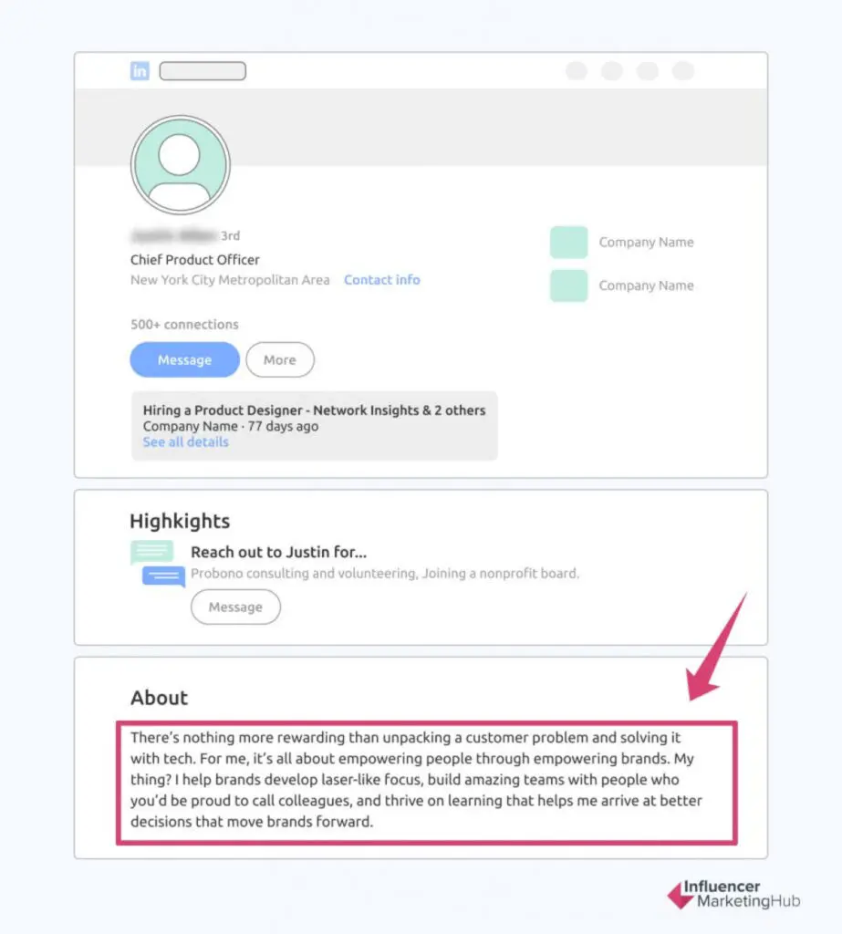 LinkedIn About section