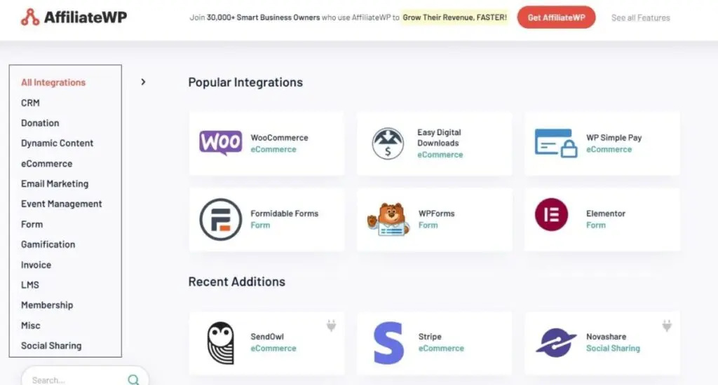 AffiliateWP integrations
