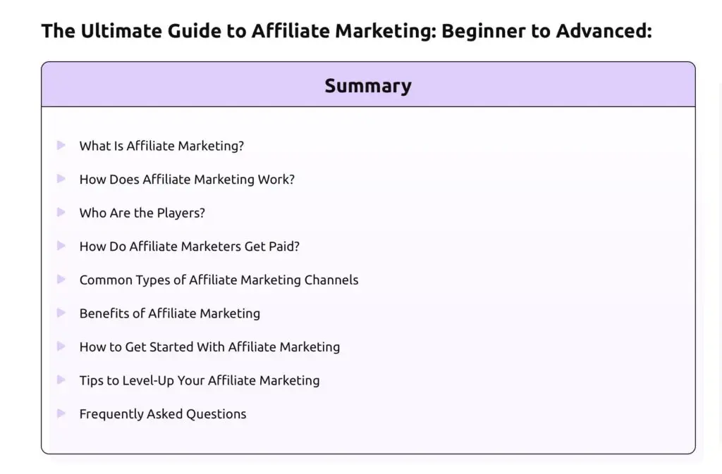 website summary example