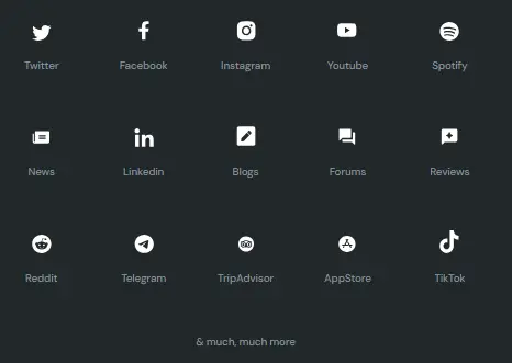 Brand24 social listening sources