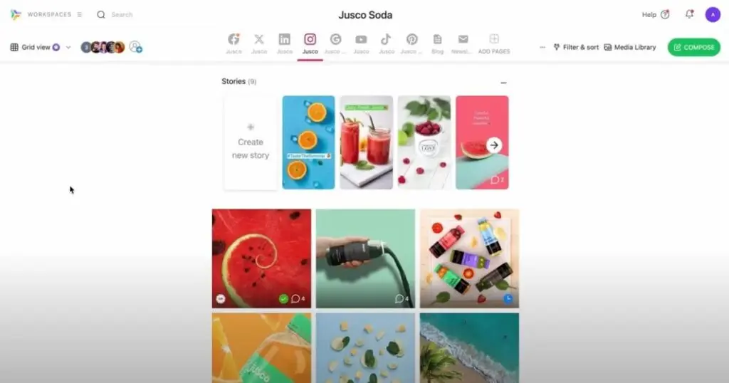 Social media grid