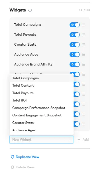 Creator.co widgets 