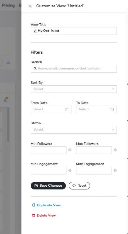Creator.co opt-in tab 