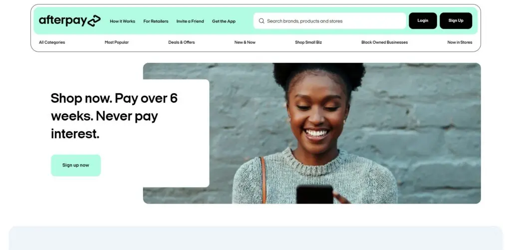 Flexible payment options afterpay