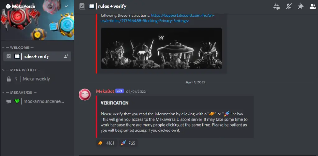 Mekaverse Discord group