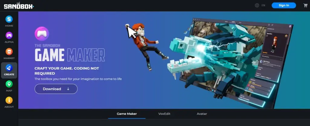 The Sandbox is a metaverse real estate game