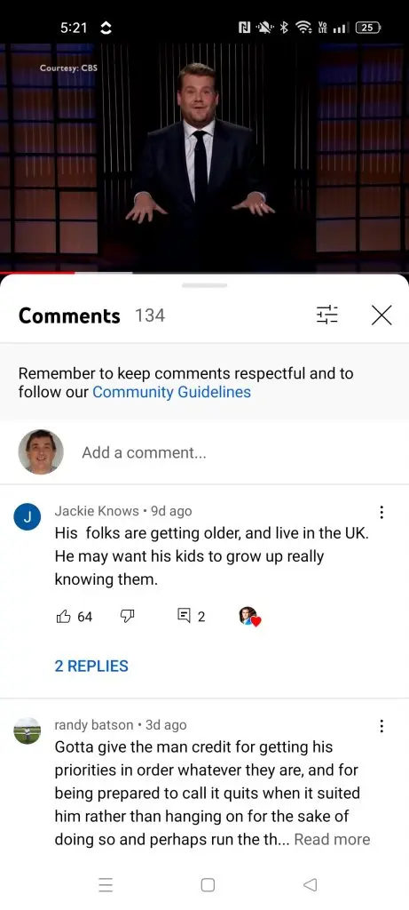 Viewing YouTube Comments