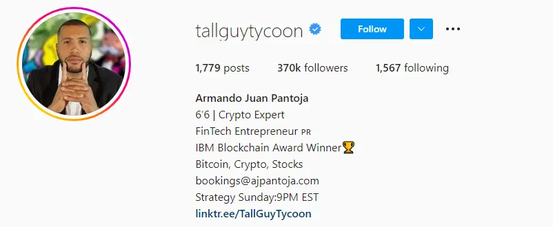 Armando Juan Pantoja Instagram Crypto Influencer