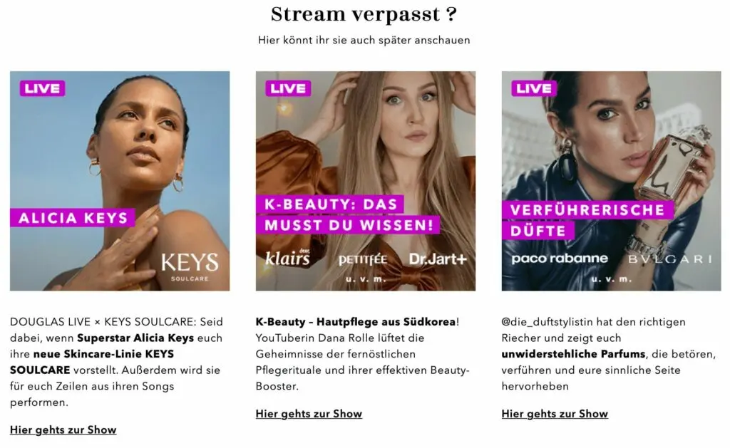 livestreams with celebrities