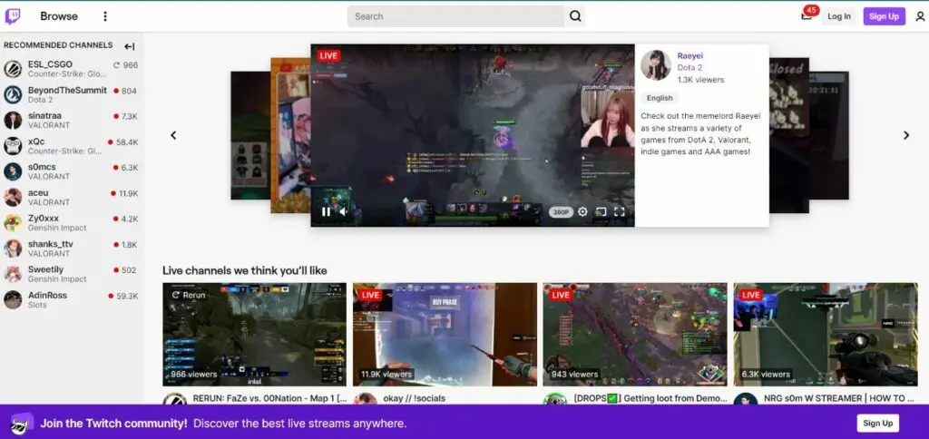 Joing to Twitch community