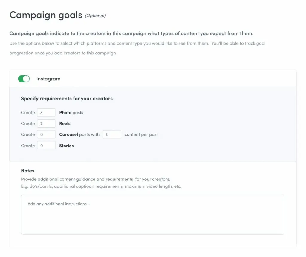 Campaign goals / Pixlee