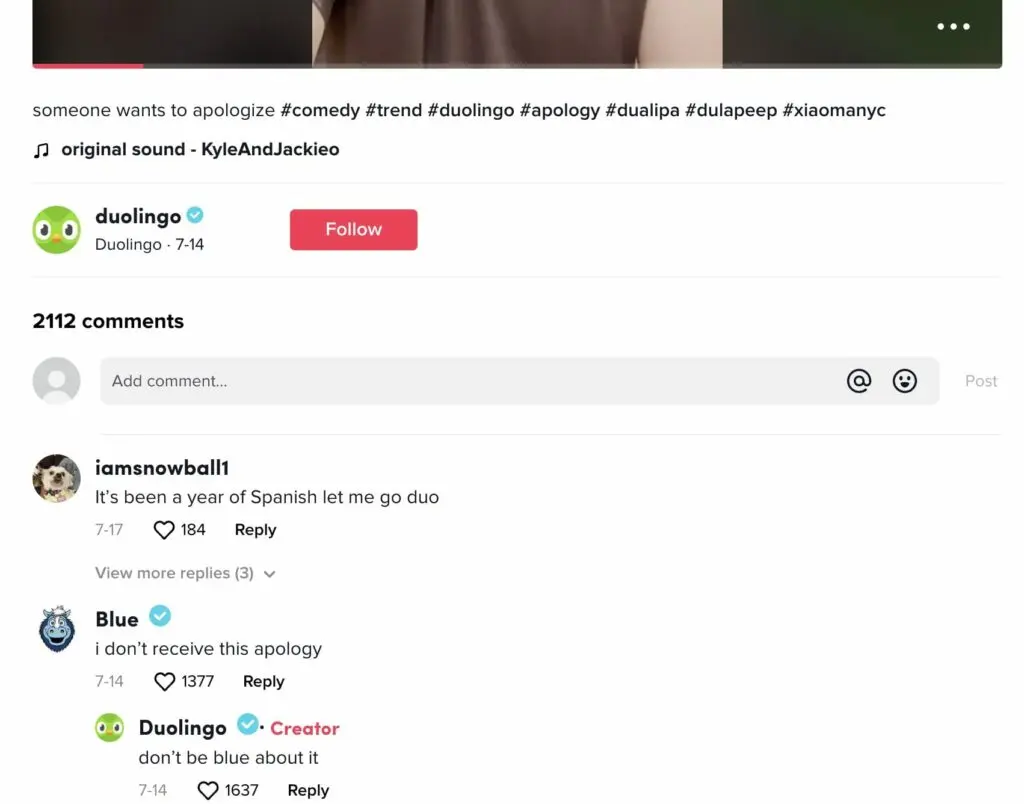 Comment on other videos
