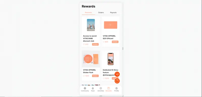 ambassador experience - rewards