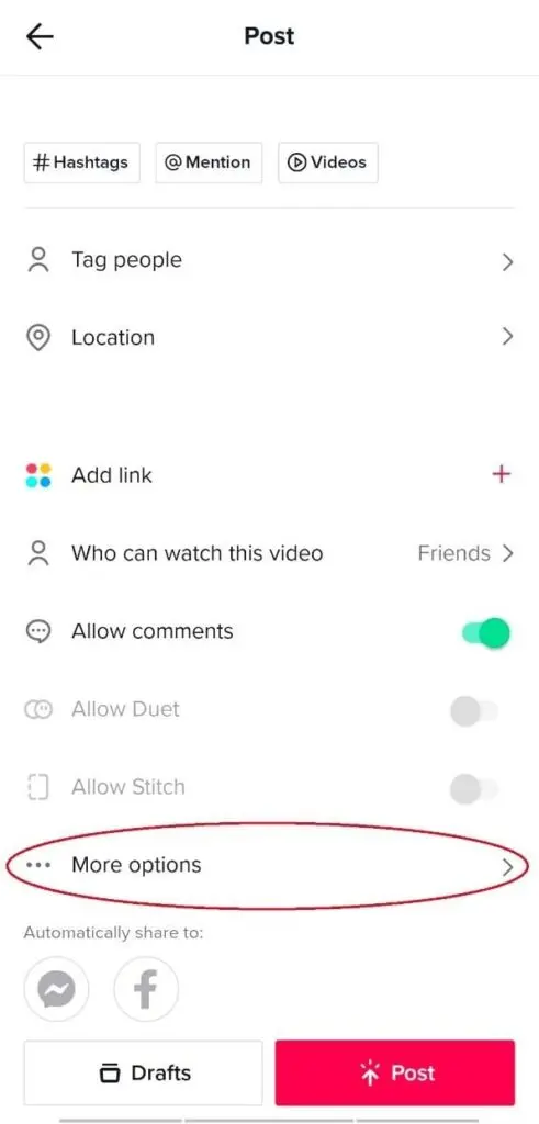 tiktok branded content - More options