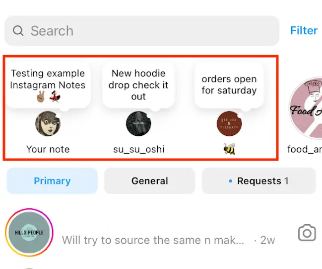 Instagram Notes
