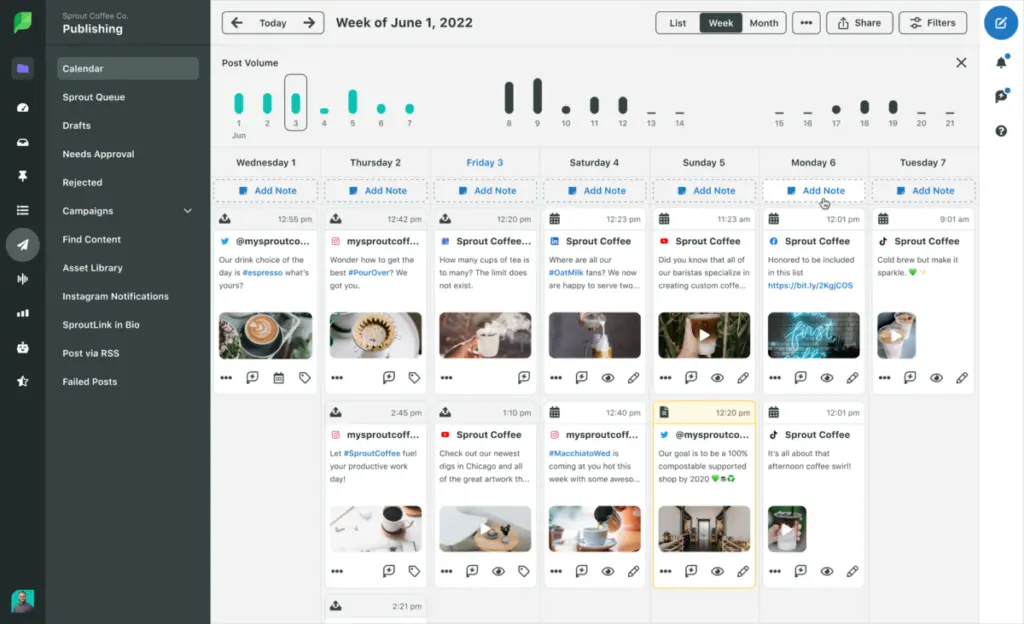 Sprout Social scheduling