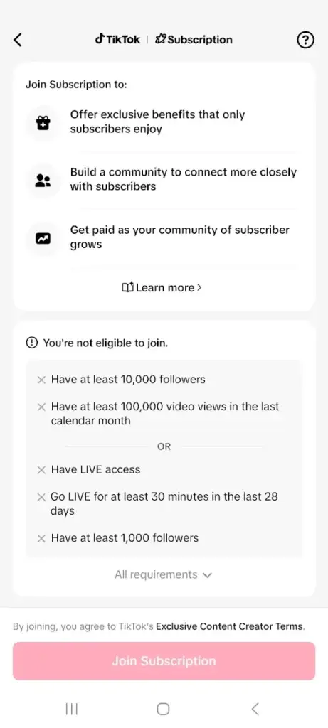 TikTok Subscription